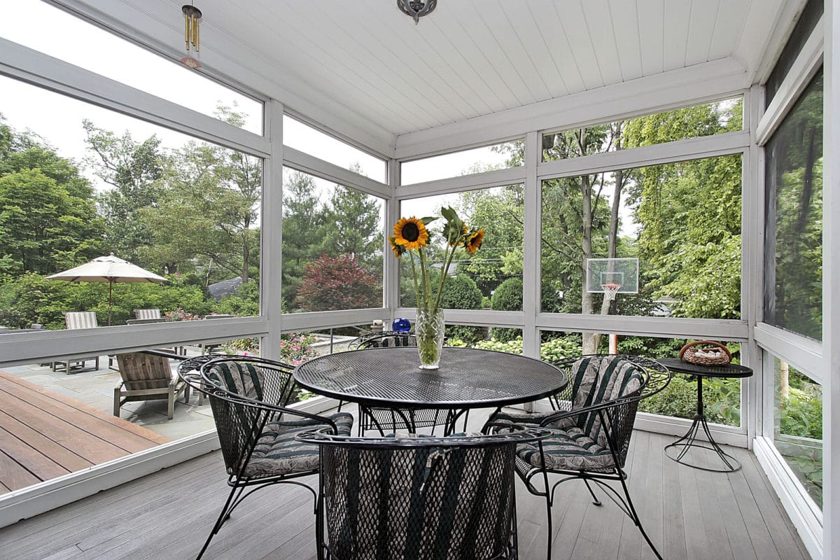styled screened-in porch 